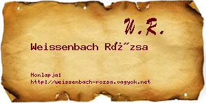 Weissenbach Rózsa névjegykártya